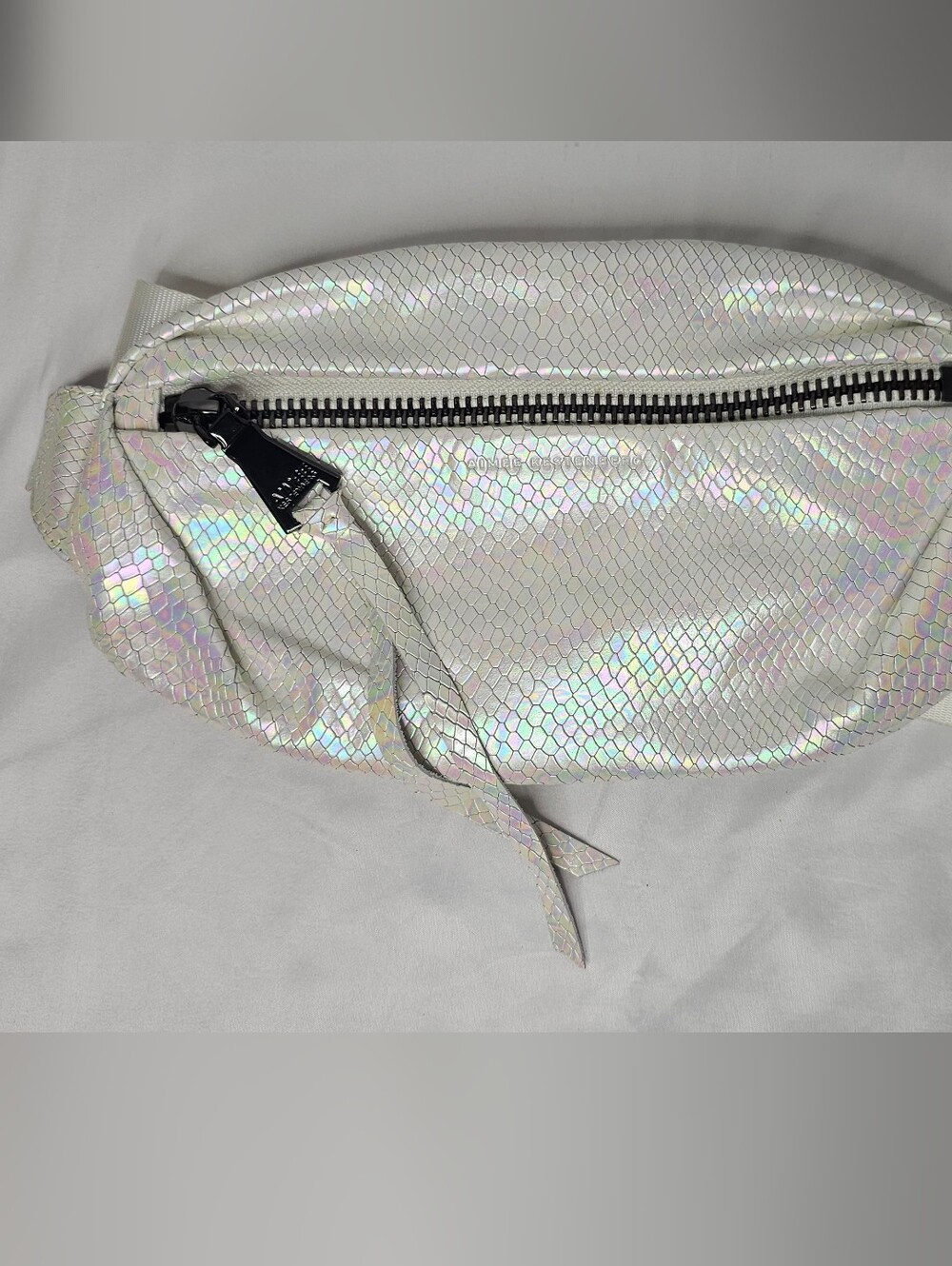 Aimee Kestenberg Tamitha Belt Bag Iridescent White Snake Leather Fanny Pack